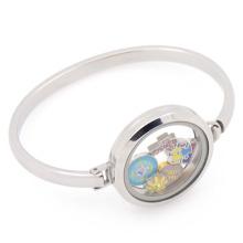 New arrival stainless steel silver plain lockets bracelet bangles